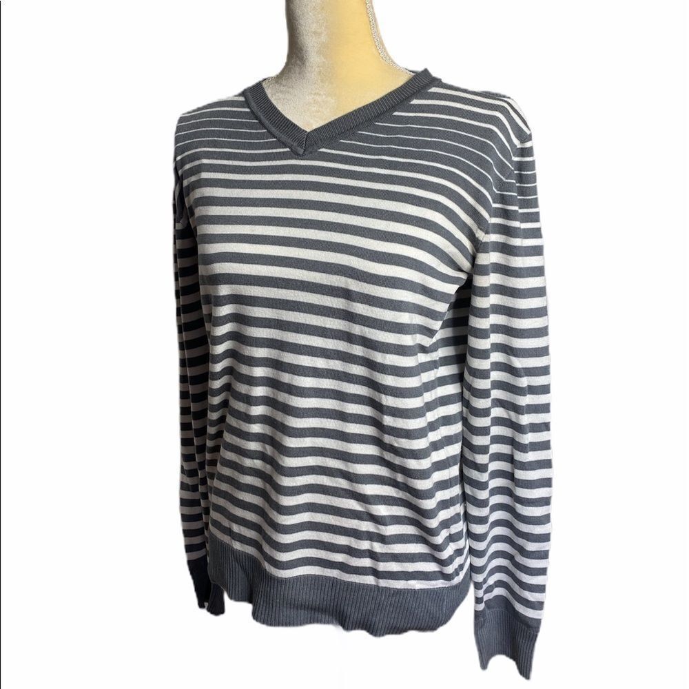 Dinamit striped long sleeve vneck top - M